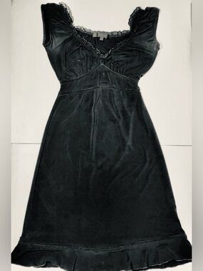 Arden B. Black Dress Ruffle Hem Lace Trim Women’s, Size Small